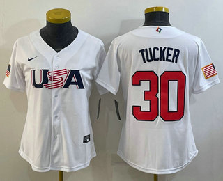 Women's USA Baseball #30 Kyle Tucker 2023 White World Classic Stitched Jersey,We sell and wholesale Women's USA Baseball #30 Kyle Tucker 2023 White World Classic Stitched Jersey on line form chian!